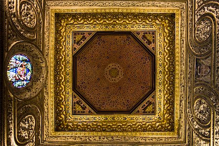 stained glass ceiling - Ceiling, Alcazar of Segovia, Segovia, Segovia Province, Castilla y Leon, Spain Stock Photo - Rights-Managed, Code: 700-01879769