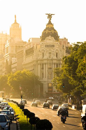 spanish street architecture - The Gran Via, Madrid, Spain Stock Photo - Rights-Managed, Code: 700-01879788