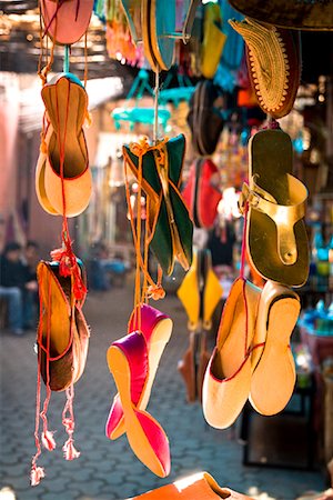 shopping area - Shoes, Medina of Marrakech, Morocco Stock Photo - Rights-Managed, Code: 700-01879972