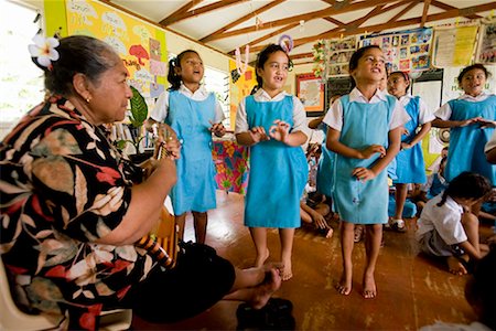 polynesian children - Music Lessons at Niue Primary School, Alofi, Niue Island, South Pacific Stock Photo - Rights-Managed, Code: 700-01880029