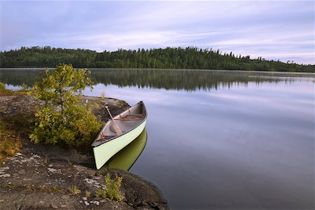 Canoe on Lake, Lake Tamagami, Ontario, Canada Stock Photo - Rights-Managed, Code: 700-01880443