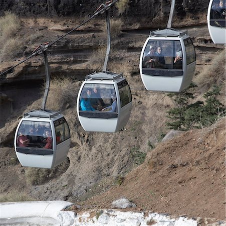 santorini island greece and people - Passengers in Cable Cars, Santorini, Greece Stock Photo - Rights-Managed, Code: 700-01955732