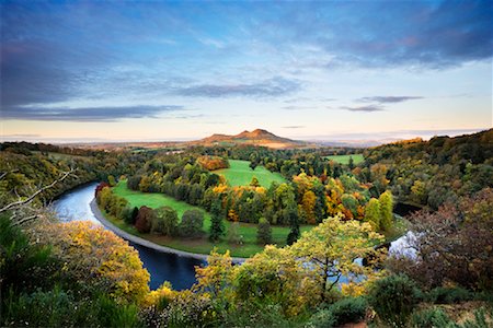 Overview of River Tweed, Eildon Hills, Scottish Borders, Scotland Stock Photo - Rights-Managed, Code: 700-01953823