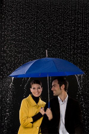 romantic couple in the rain - Couple Under Umbrella Stock Photo - Rights-Managed, Code: 700-02010525