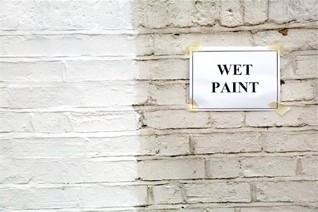 english house facade - Wet Paint Sign Stock Photo - Rights-Managed, Code: 700-02038085