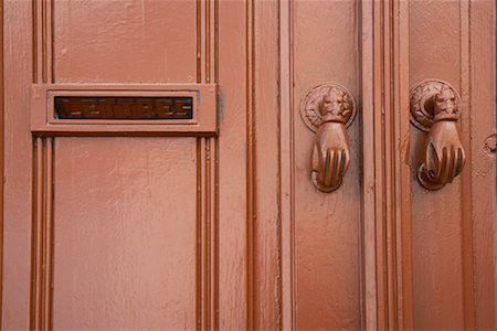 door backgrounds - Close-up of Door Knockers and Letter Box Stock Photo - Rights-Managed, Code: 700-02038185