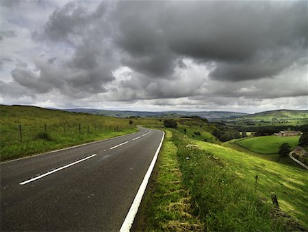 Road in Peak District, England Stock Photo - Rights-Managed, Code: 700-02046444