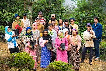 Portrait des travailleurs, Plantation de café Mandailing Estate, Sumatra, Indonésie Photographie de stock - Rights-Managed, Code: 700-02046570