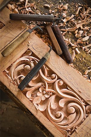 Wood Carving, Pandai Sikat, Sumatra, Indonesia Fotografie stock - Rights-Managed, Codice: 700-02046599