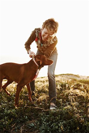 dog collar - Woman with Dog Stock Photo - Rights-Managed, Code: 700-02046945