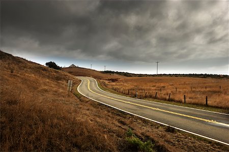 route moins fréquentée - Road, California, USA Photographie de stock - Rights-Managed, Code: 700-02056570