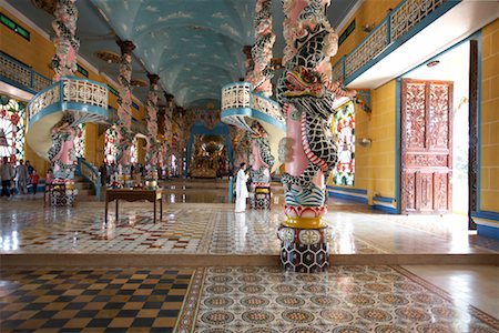 Intérieur du Temple de Cao Dai, Tay Ninh, Vietnam Photographie de stock - Rights-Managed, Code: 700-02063616