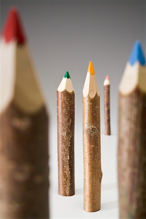 pencil crayon - Tree Branch Colored Pencils Stock Photo - Rights-Managed, Code: 700-02071199