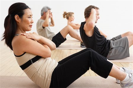 exercise indoors smile asian - People Exercising in Studio Stock Photo - Rights-Managed, Code: 700-02071499