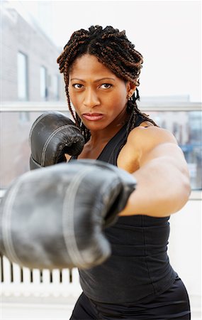 simsearch:700-00688654,k - Portrait of Woman Boxing Stock Photo - Rights-Managed, Code: 700-02071555