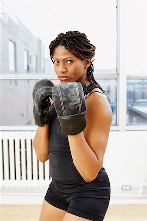 Portrait of Woman Boxing Foto de stock - Con derechos protegidos, Código: 700-02071556