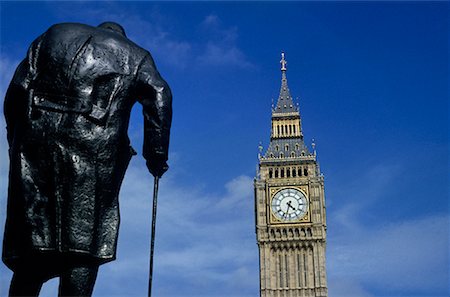 simsearch:400-08290224,k - Statue de Winston Churchill, Big Ben à fond, Londres, Angleterre Photographie de stock - Rights-Managed, Code: 700-02080091