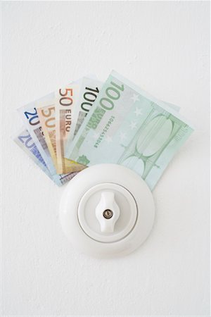 electric current - Light Switch and Euros Stock Photo - Rights-Managed, Code: 700-02080395