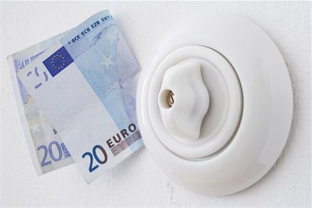 power button - Light Switch and 20 Euro Bill Stock Photo - Rights-Managed, Code: 700-02080399