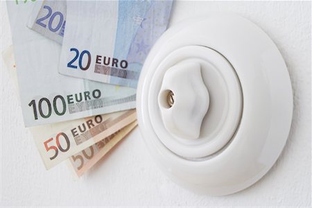 electric current - Light Switch and Euros Stock Photo - Rights-Managed, Code: 700-02080400