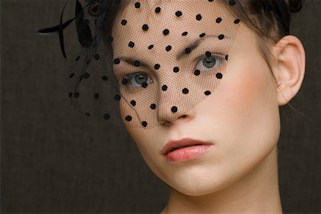 polka dot - Portrait of Woman Wearing Veil Stock Photo - Rights-Managed, Code: 700-02080467