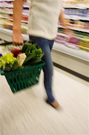 shoppers blurry marketplace - Woman Grocery Shopping Stock Photo - Rights-Managed, Code: 700-02080940