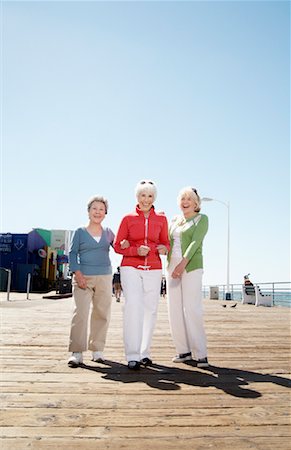 senior adult diverse group - Women on Boardwalk, Santa Monica Pier, Santa Monica, California, USA Stock Photo - Rights-Managed, Code: 700-02125364