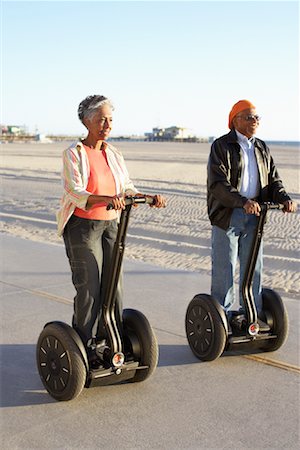 santa monica beach - Couple Riding Segways along Beach Santa Monica, California, USA Stock Photo - Rights-Managed, Code: 700-02125378