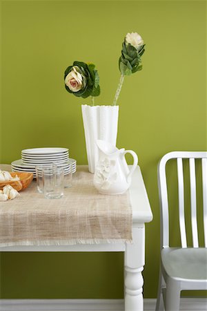 flower table kitchen - Table Setting Stock Photo - Rights-Managed, Code: 700-02125473