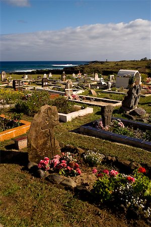 Cemetary, Hanga Roa, Easter Island, Chile Fotografie stock - Rights-Managed, Codice: 700-02128854