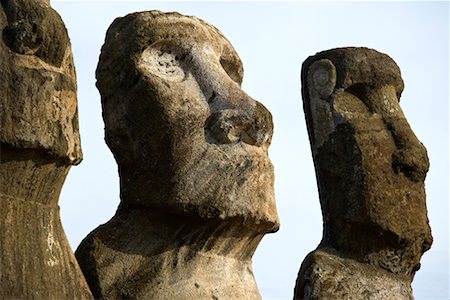 Moai, Ahu Tongariki, Tongariki Beach, Easter Island, Chile Stock Photo - Rights-Managed, Code: 700-02128878