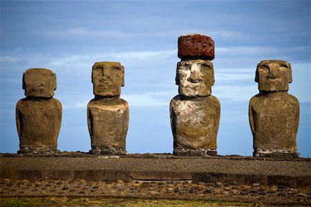 Moai, Ahu Tongariki, Tongariki Beach, Easter Island, Chile Stock Photo - Rights-Managed, Code: 700-02128879