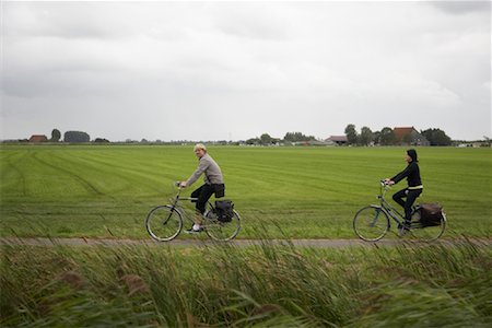 Cyclists on Bike Path, Near Hindeloopen, Netherlands Stock Photo - Rights-Managed, Code: 700-02129128