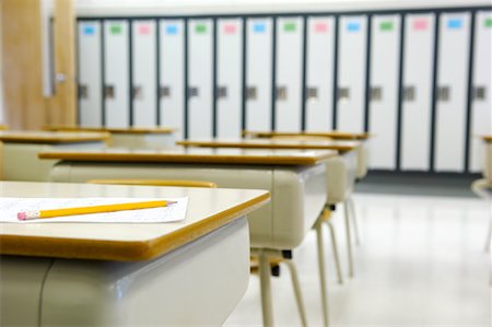 Pencil and Exam on School Desk Stock Photo - Rights-Managed, Code: 700-02121506