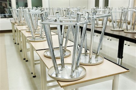 simsearch:700-02121517,k - Stools on Tables in School Room Stock Photo - Rights-Managed, Code: 700-02121517