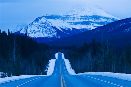 snow covered road - Scenic Highway, Near Jasper, Alberta, Canada Stock Photo - Rights-Managed, Code: 700-02130521