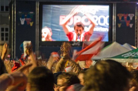 Big Screen at European Football Game, Euro 2008, Salzburg, Austria Stock Photo - Rights-Managed, Code: 700-02130776