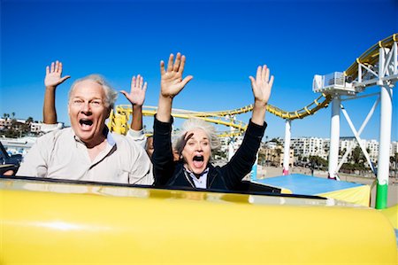 People on Roller Coaster, Santa Monica, California, USA Stock Photo - Rights-Managed, Code: 700-02156941