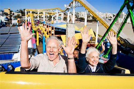 rollercoaster adults - People on Roller Coaster, Santa Monica, California, USA Stock Photo - Rights-Managed, Code: 700-02156942