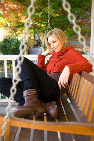 Woman on Porch Swing Stock Photo - Rights-Managed, Code: 700-02176015