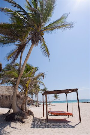 resort outdoor bed - Hanging Bed on Beach, Tulum, Mexico Stock Photo - Rights-Managed, Code: 700-02198249