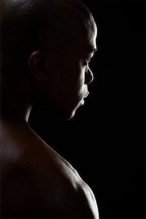 people portrait on black side profile - Portrait of Man Stock Photo - Rights-Managed, Code: 700-02199927