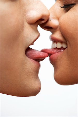 Couple Touching Tongues Foto de stock - Con derechos protegidos, Código: 700-02200009