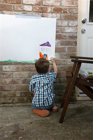 drawing artwork - Boy Drawing Picture Stock Photo - Rights-Managed, Code: 700-02200581