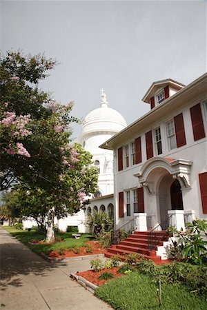 small town american church - Exterior of Home by Church, Galveston, Texas, USA Stock Photo - Rights-Managed, Code: 700-02200638