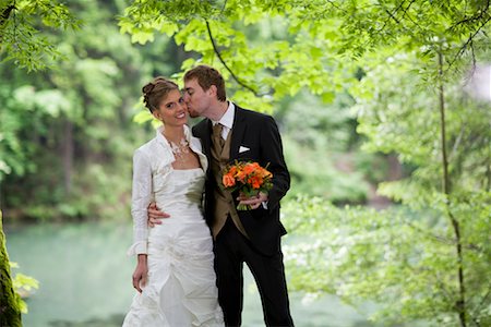 Groom Kissing Bride, Chamonix, Haute-Savoie, France Stock Photo - Rights-Managed, Code: 700-02200809