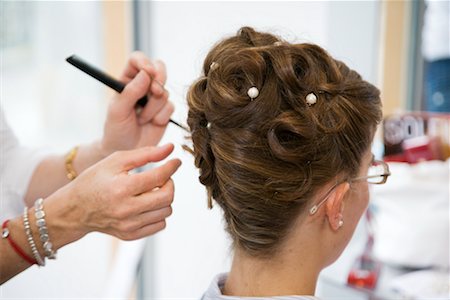 styling hair - Woman at Hairdresser Stock Photo - Rights-Managed, Code: 700-02200803