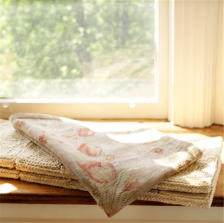 Folded Fabric and Rug on Window Ledge Stock Photo - Rights-Managed, Code: 700-02217053