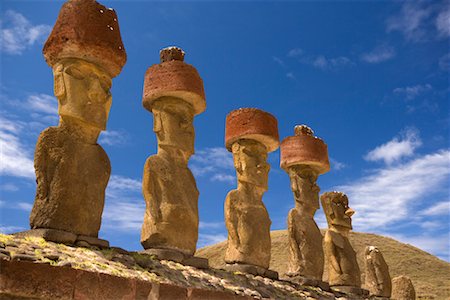 Ahu Nau Nau at Anakena, Easter Island, Chile Stock Photo - Rights-Managed, Code: 700-02217066