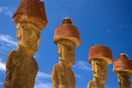 Ahu Nau Nau at Anakena, Easter Island, Chile Foto de stock - Con derechos protegidos, Código: 700-02217067